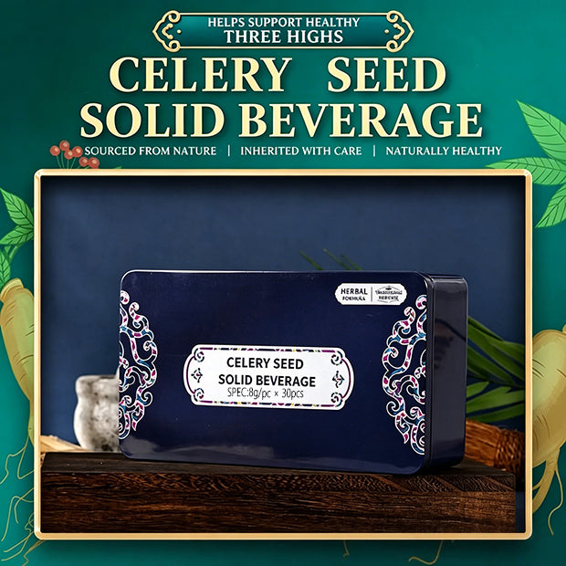 Natural Celery Seed Solid Drink Sachets, 8g/pcx30pcs,Herbal Wellness Powder with Lotus Leaf, Ginseng & Purslane, Support Natural Internal Balance, Ease Discomfort From Heavy Greasy Diet, Daily Herbal Support Packets