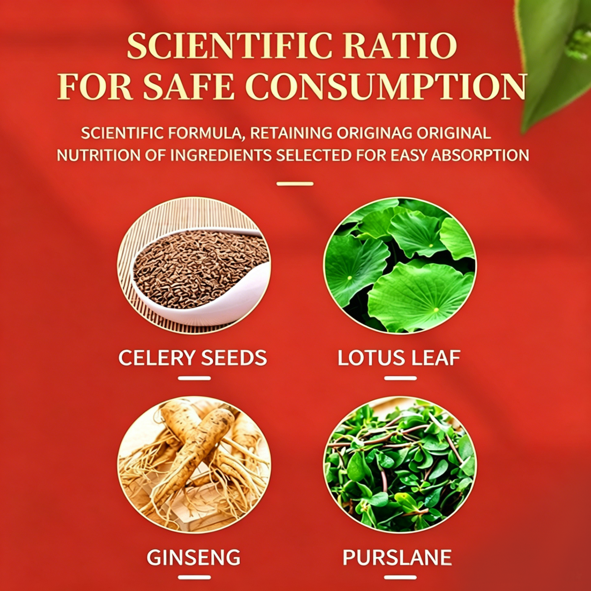 Natural Celery Seed Solid Drink Sachets, 8g/pcx30pcs,Herbal Wellness Powder with Lotus Leaf, Ginseng & Purslane, Support Natural Internal Balance, Ease Discomfort From Heavy Greasy Diet, Daily Herbal Support Packets