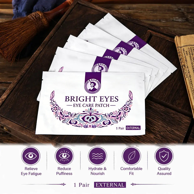 Brightening Natural Herbal Eye Care Patches with Borneol |5 Patches | Soothe Tired, Dry & Aching Eyes, Reduce Screen Fatigue & Temporary Blurred Vision
