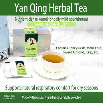 Throat Wellness Herbal Tea Sachets, All-Natural Multi-Botanical Infusion with Monk Fruit & Honeysuckle Blend, Supports Gentle Throat Comfort, Smooth Breathing & Seasonal Respiratory Relief for Teachers, Speakers & Smokers, 2g*30 Sachets